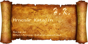 Hrncsár Katalin névjegykártya